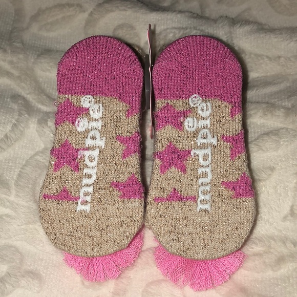 Mud Pie Glitter Star Puff Baby Socks - Picture 3 of 6